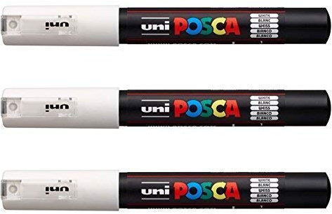 Posca Lot de 3 marqueurs PC-1M Uni-Ball (gamme complète de 22 couleurs disponibles)