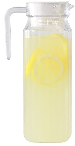 GOLDBEARUK Carafe carrée en plastique avec couvercle pour réfrigérateur - Carafe de 1,1 l