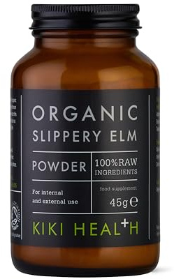 KIKI Health Organic Slippery Elm Powder 45g - Suitable for Vegans & Vegetarians - No Sweeteners, Colours or Artificial Flavouring - Slippery Elm Supports The Digestive System