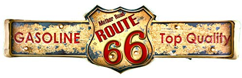 Route 66 Cartello retrò, luminoso, per Garage, bar e caffetterie, vintage, insegna in metallo, artigianale, accessorio per la decorazione della casa.