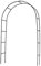 Defacto Arco para rosas de metal en negro, 240 x 38 x 140 cm (alto x ancho x alto), arco, arco de rosas, resistente a la intemperie, con adorno, enrejado de rosas, inoxidable, para jardín D08
