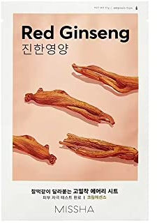 MISSHA - Masque Facial Airy Fit au Ginseng Rouge, Crème 200 ml | Hydratation Intensive | Peau Douce et Radieuse | Améliore l'Élasticité, Rouge, 1 Unité