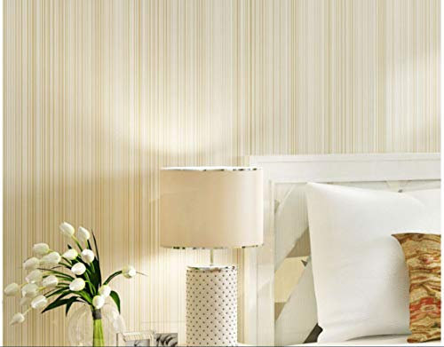 Modern Minimalism - Plain - Wallpaper Stripes - Non-Woven - Home Improvement Wallpaper Pale Yellow