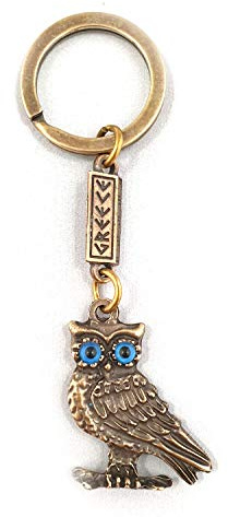IconsGr Schlüsselanhänger mit antiken griechischen Eule der Weisheit, Göttin Athena, Schlüsselanhänger 1