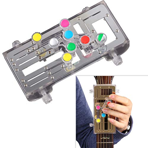 Jackallo Gitarren-Lernsystem Gitarren-Akkord-Übungswerkzeug Gitarren-Lernsystem Lehr-Übungshilfe mit 6 Universal-Akkorden für Trainer-Anfänger
