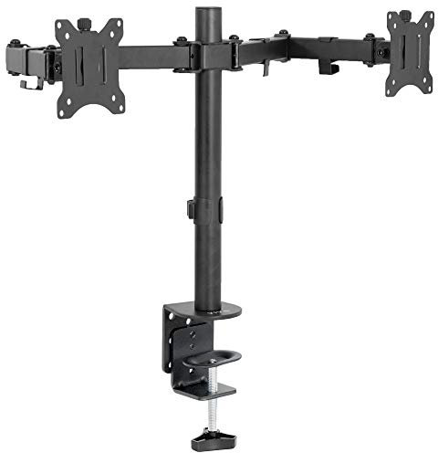 VIVO Dual 13 to 30 inch LCD Monitor Desk Mount, Fully Adjustable Stand with Tilt and Swivel, Holds 2 Screens with Max VESA 100x100, STAND-V200B
