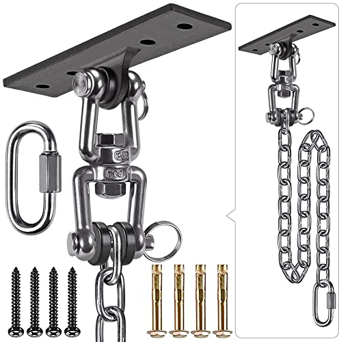 Dolibest Kit da Appendere per Sedia per Amaca, Gancio Resistente con Catena, per Interni ed Esterni, per Parco Giochi da Appendere, Amaca Sedia, Sacchi da Boxe, 4 Viti, capacità 272,2 kg, 1 m,