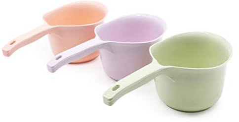 Yardwe 3Pcs Water Ladle Plastic Bath Ladle Water Dipper Shampoo Ladle Scoop Cups for Kitchen Bathroom Garden Tea Ceremony