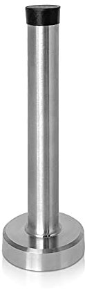 Door Stopper, 5 Inch Long Door Stop, Wall Protector Rubber Door Stops Prevent Door Slamming, Brushed Nickel Stainless Steel Door Stopper for Wall Mount Door Mount Commercial Door Stop, Silver