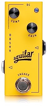 Aguilar DB 599 Bass Compressor Pedal, Yellow, Analog Signal Format, Knob Controls, AC Adapter Power Source, 9.0 Volts, 15.0 Milliamps