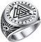 FaithHeart Edelstahl Viking Valknut Fingerring im Runenkreis Wikinger Style Valknut Fingerring in Ringgröße 64.6mm Punk Retro Partnerring Freundschaftsring