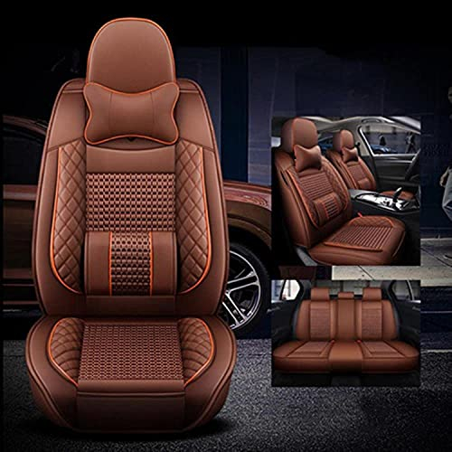 Karstry Sitzbezüge Auto Autositzbezüge Universal Set für Nissan Pulsar Qashqai J10 J11 2011 2017 2018 Rogue Teana J31 J32 Terrano. Auto Zubehör, Kaffee Luxus
