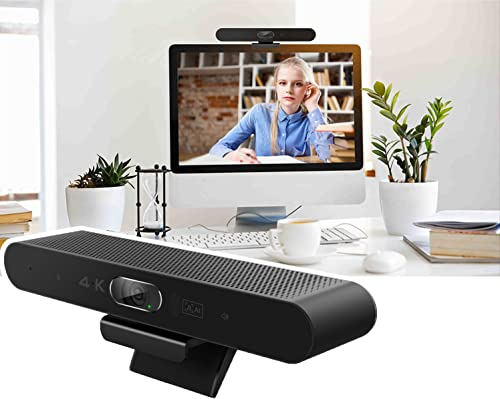 Matosio EagleBar Pro - Webcam per videoconferenze 4K ePTZ AI Face Tracking con soundbar e microfono per sala riunioni o ufficio di telelavoro, compatibile con Zoom/MS Teams o Streaming OBS