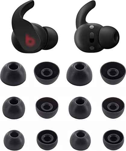 Rqker Ear Tips Compatible with Beats Fit Pro Earbuds, 6 Pairs S/M/L Sizes Soft Silicone Replacement Earbuds Tips Ear Tips Earbud Covers Eartips Compatible with Beats Studio Buds & Fit Pro, Black 12