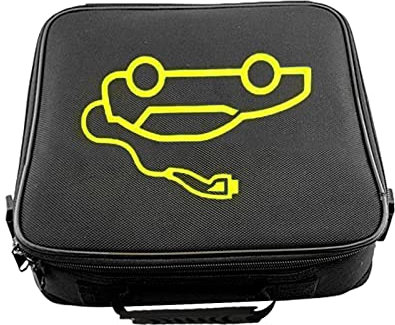 Yajimsa Transport pour câbles démarrage pour véhicules électriques - Tissu Oxford imperméable - Rangement pour Outils Voiture - Ignifuge - pour câbles d'extension EV, 30 cm / 35 cm