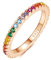 Emmie Jewelry Eternity Ring 925 Silber mit Bunte Zirkonia Steine | Damenring mit Regenbogen-Steinen rundherum | Rainbow Ringe für Damen, Frauen Schmuc (54, Rosegold)
