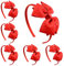 ZOCONE Lot de 6 serre-tête avec nœud pour cheveux pour fille, 6 couleurs, rouge