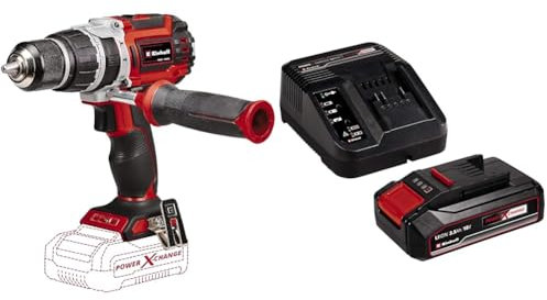 Einhell Profesional Taladro percutor con batería TP-CD 18/60 Li-i BL-Solo Power X-Change(iones de litio,18V, motor sin escobillas,60 Nm, nº de impactos 32.000 rpm, envío con batería 2.5 Ah y cargador)