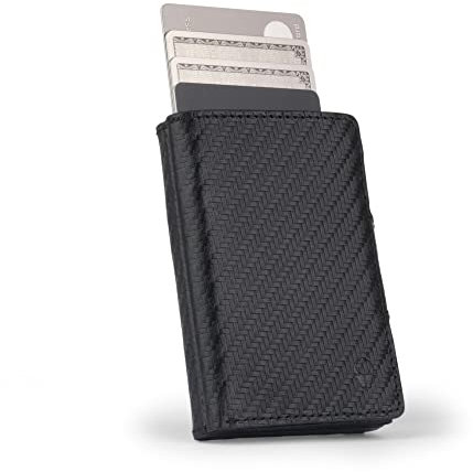 DONBOLSO Wallet Flip I Slim Wallet mit Flipcase I Leder Geldbeutel mit RFID Schutz I Schmale Geldbörse mit Platz für bis zu 10 Karten I Mini Portemonnaie für Herren und Damen I Wallet ohne Münzfach