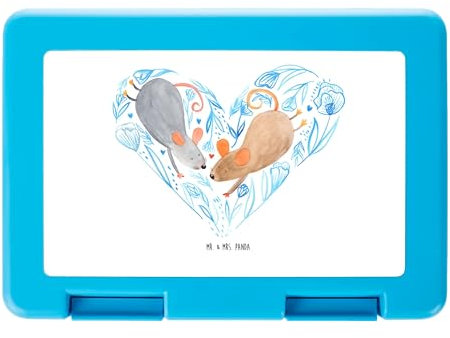 Mr. & Mrs. Panda Aufbewahrungsbox Mäuse Herz - Geschenk, Brotdose, für Immer, Maus, Brotbox, Lunchbox, Freundin, Brotbüchse, Lebensmittel, Hochzeit, Lieblingsmensch