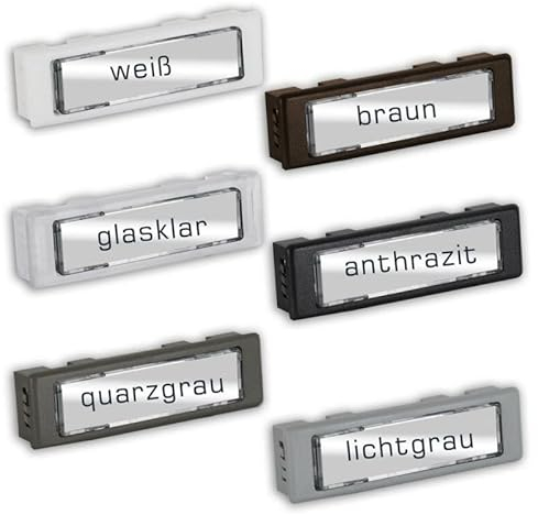 LIRA Namensschild für Klingelanlagen - Briefkastenanlagen - Briefkästen - Außenmaß: 79,6 x 24,4mm - Einbaumaß: 71,3 x 19,3mm auch für Renz und Sykon