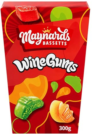 Maynards Bassetts Wine Gums Sweets, Fruity Flavours, 350 g (Pack of 1) | Soft & Chewy Texture, For Gifting, Sharing Box, Classic Treat