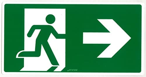 TIESSE - CARTELLO USCITA DI EMERGENZA FRECCIA DESTRA - Cartello Forex (PVC espanso) non adesivo - Dimensione: 290x150 mm - MADE IN ITALY