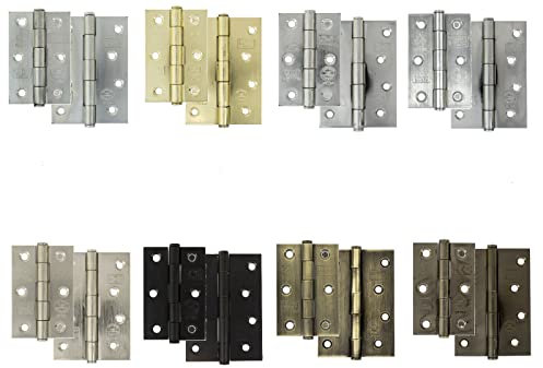Door Hinges 4 Button Tip Steel Butt Hinge Button Tip Door Hinge Fire Rated (Antique Brass, to Suit 60 Min Fire Door)
