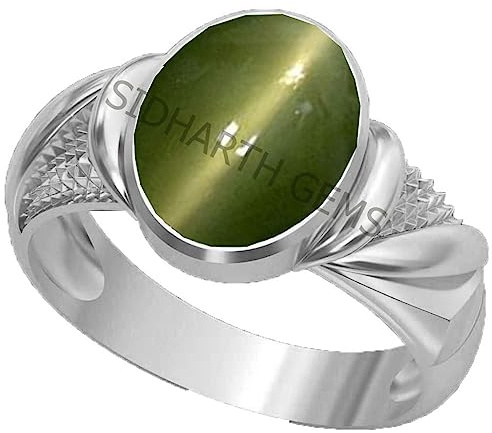 Akshita gems 5,25 Ratti 4,00 Karat Katzenauge Ring Lehsunie Ketu Stein Astrologischer Stein Verstellbarer Ring