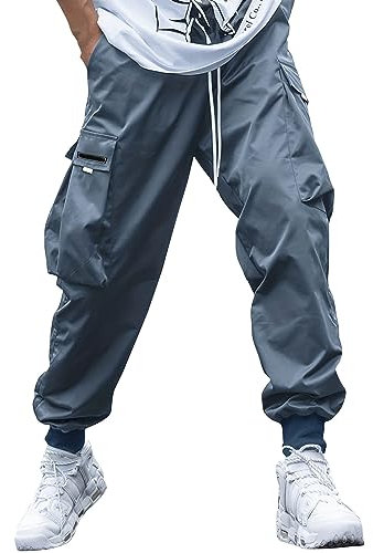 Generisch Arbeitshosen Männer, Herren Taktische Hose Outdoor Camping Wandern Loose Fit Mit Multi Taschen Cargo Jeans Arbeitshose Schnittschutzhose Schwarz Männer Sommer Stretch Set (3XL, Blau)