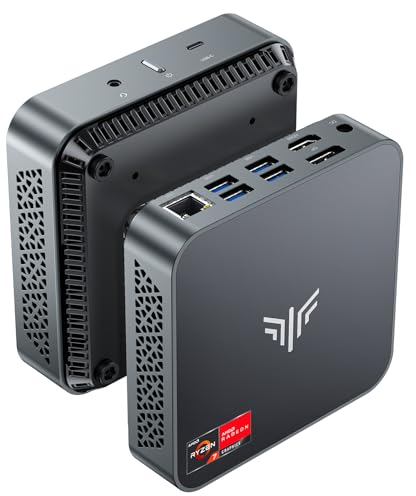 NiPoGi Mini PC, AMD Ryzen 7 5700U(Bis zu 4.3 GHz,8C/16T) 16GB DDR4 512GB SSD Micro Desktop Computer Für Büro/Heimkino/Meeting/Business/Trip【Wifi6/Bluetooth5,2/DP+HDMI/USB-C】