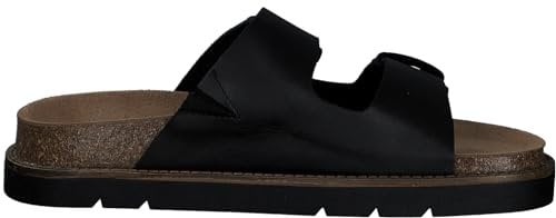 Tamaris Damen Sandaletten, Frauen Sandalen,offene Schuhe,Strandschuhe,Sommersandalen,bequem,flach,Sommerschuhe,Black Leather,38 EU