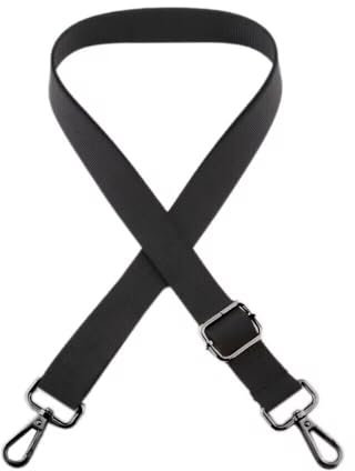 2 Stück Taschengurt 2,5cm Breit für Damen Herren mit Karabiner,Verstellbarer 75-145cm Taschenriemen,Ersatz Schulterriemen Schultergurt,für Duffel Kameratasche Laptoptasche,Schwarz,Schwarze Schnalle