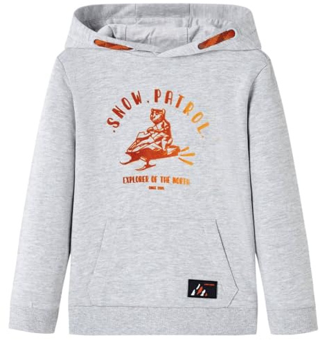 vidaXL Kinder-Kapuzenpullover Grau Melange und Orange 116
