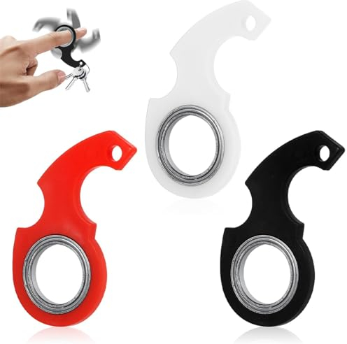 VBKITW 3 Stück Schlüsselanhänger Spinner Schlüsselanhänger Key Flipping Toy Fidget Ring Spielzeug Fidget Spinner Verbesserung der Konzentration für Kinder und Erwachsene Teenager