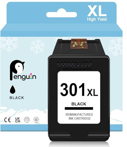 Penguin 301XL Black Ink Cartridge Replacement for HP 301 XL Black Compatible with Envy 5532 4507 4500 5530 Officejet 2620 2622 Deskjet 2050 2510 2512 2540 3000 3050A 1000 1010 1050 1055 301 Black XL
