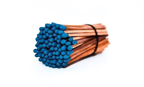REHGLÜCK Schwarzwald ca. 100 honigfarbene 10 cm Lange Streichhölzer, auch als Nachfüllpack für unsere klassischen Apothekerflaschen geeignet (Farbe des Streichholzkopfes: blau)