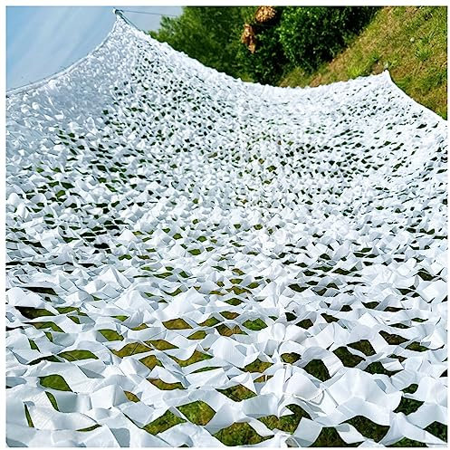 DIWAL Filet d'ombrage Filet de Camouflage Blanc, Toile D'ombrage de Couverture pour Plantes de Patio, Filet de Protection Solaire, Auvent D'ombrage, Couverture D'ombrage pour Abris de Jardin(4x4m)