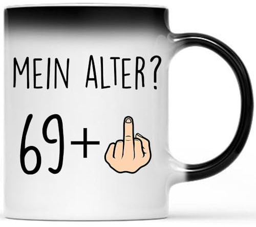 Tasse zum Geburtstag mit lustigem Spruch mit Stinkefinger | Mein Alter? | Magische Tasse mit Farbwechsel | Geschenk Tasse | Geburtstagsgeschenke Tasse mit Spruch |Geschenk für Geburtstage (70)