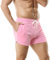 Drelaar Short de sport décontracté pour homme avec cordon de serrage et taille élastique confortable et respirant, rose, L