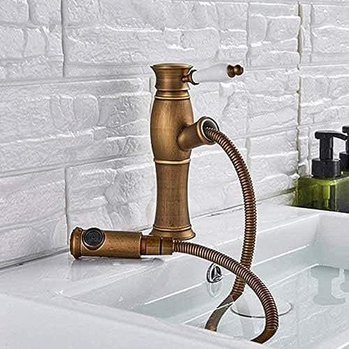 Rubinetto Rubinetto Per Lavello Da Cucina Estraibile In Ottone Antico Installazione Sul Ponte Rubinetto Miscelatore Rubinetto Per Lavabo Lavamani Maniglia Singola In Ceramica Rubinetto Caldo E Freddo