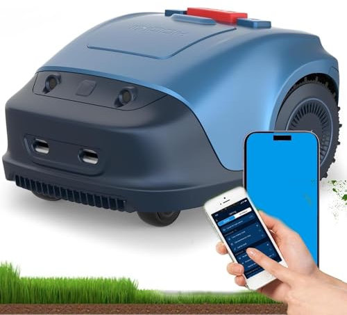 aromaoveite Robot Lawn Mower With Bluetooth App Control-Applicable Lawn Area1200㎡/Cutting Width 7 In/Tilt Angle ±33% (18°)/Work Efficiency150㎡/H- For Small To Medium Yards,Blue