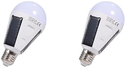 Ampoule LED à Panneau Solaire, 2 Pièces, Ampoule Solaire Portable D'urgence, Lampe D'urgence pour Intérieur et Extérieur, Randonnée Camping (12W)