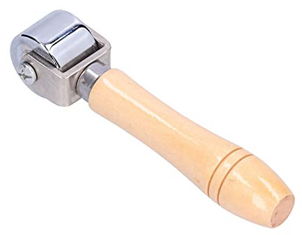TICFOX Leather Craft Roller Fictory Press Edge Roller, 26mm Leather Craft Roller with Wooden Handle Ideal for Leather Stamping, Glue Laminating, DIY Projects