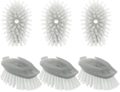 Nachfüllbürsten für Seifenspender, 6 Stück, Ersatzkopf für OXO Stahlseifenspender-Spülbürste