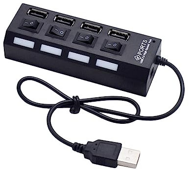 CIYODO Usb Hub 4 Sockets Usb 2.0 Divider Expander for Multiple Devices Travel Office Home