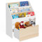 IDMarket - Meuble de Rangement bibliothèque Enfant Mana 3 étagères et 1 bac sur roulettes Blanc et hêtre