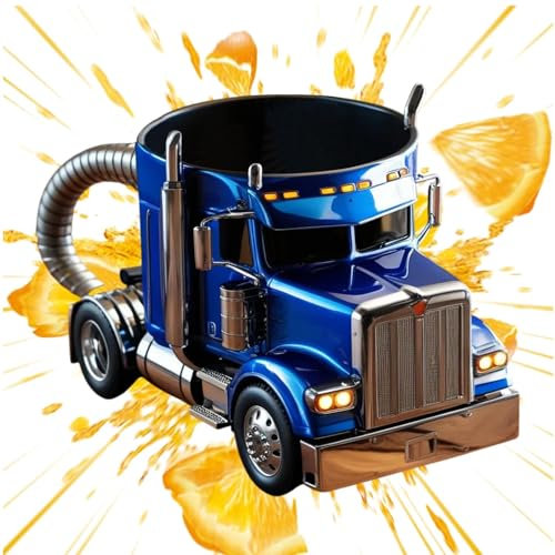 Tazas de Café Semi-Camión, Taza de Café Artesanal Camión, Taza de Café Cerámica Semi-Camión, Taza de Cerveza Única con Forma de Semi-Camión, Regalos para Camioneros Amantes del Café para Cumpleaños
