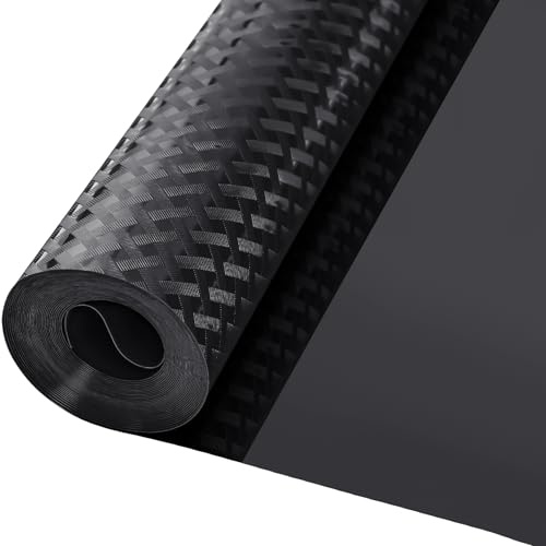 Zindoo Schubladenmatte Rautenmuster Schwarz 3 Rollen 30 x 150 cm | Rutschfest und Abwaschbar, Schützt Schränke, Regale und Kühlschränke vor Kratzern, Feuchtigkeit und Täglicher Abnutzung