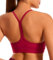 JOYSPELS Sport BH Damen ohne Buegel Gepolstert Bustier trägerloser Crop Tops Yoga Bra Workout Yoga Top Fitness Rot XL